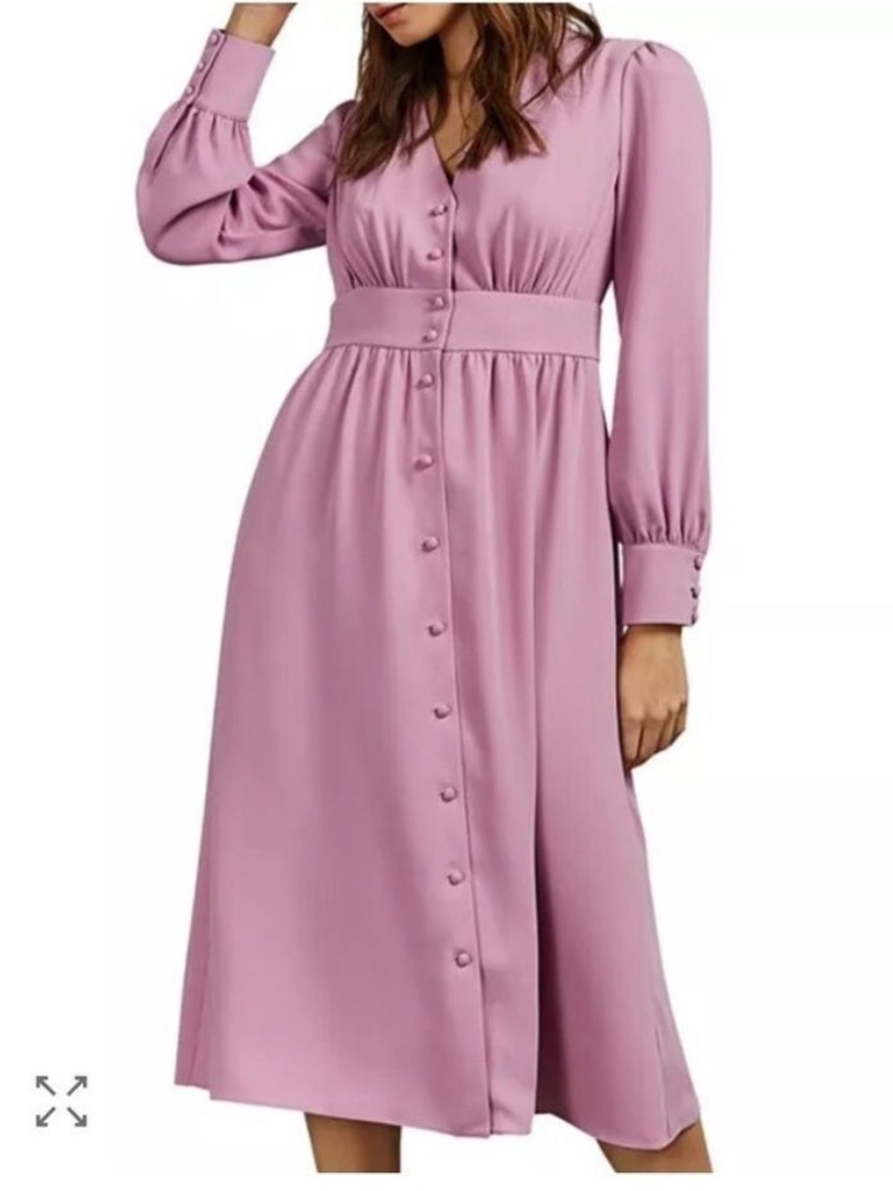 Ted Baker JESICAR Long sleeved deep V midi maxi dress  size 3